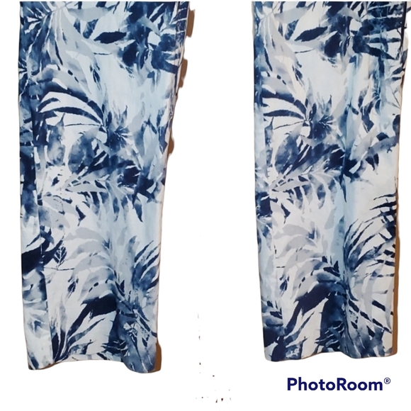 UP Techno Blue White Basic Slim Leg Blue Ankle Pant - Picture 2 of 9